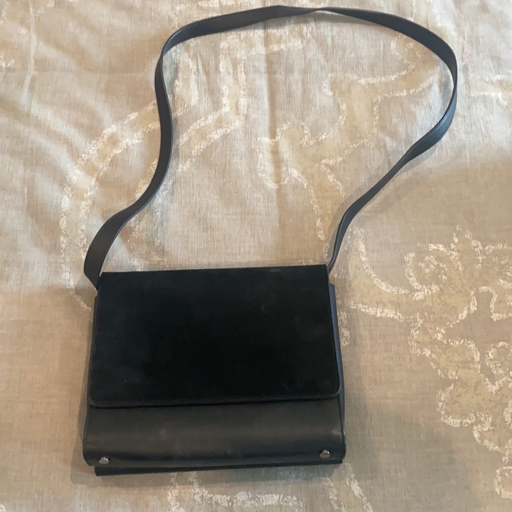 Everlane Black Leather and Suede Handbag